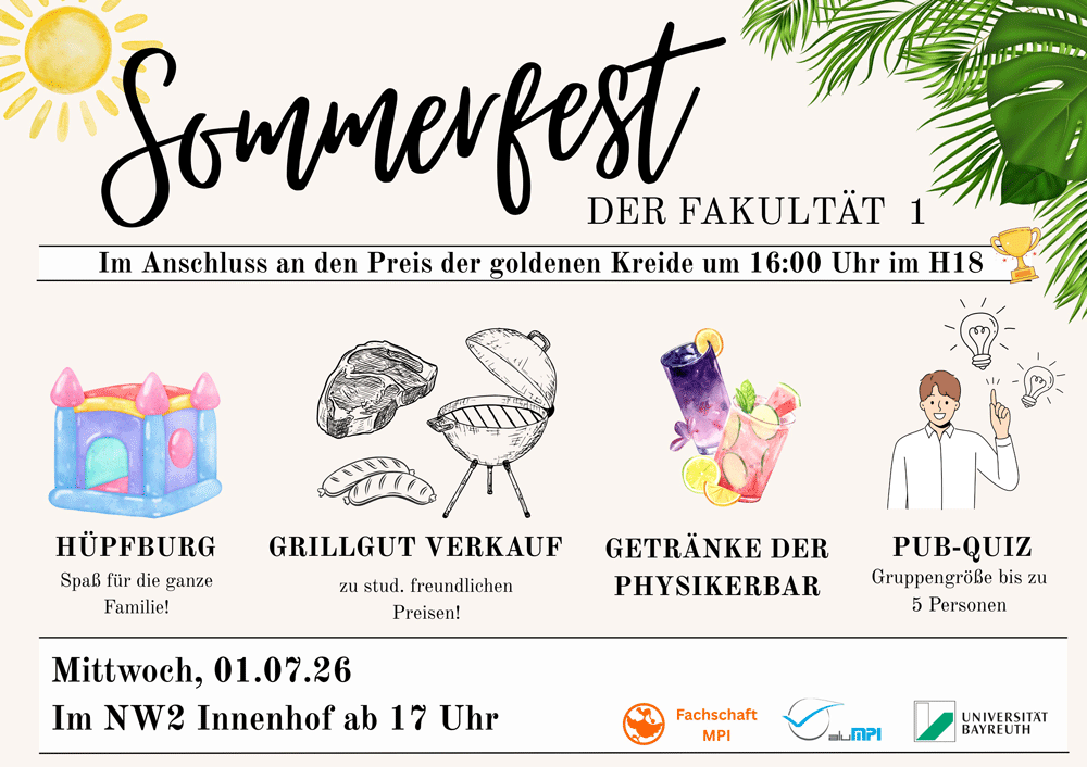 Einladung zum Sommerfest der Fakultät I am 01. Juli 2026