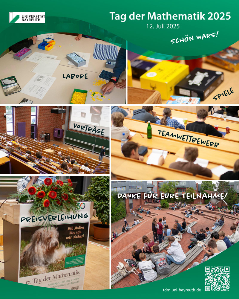 Impressionen vom 17. Tag der Mathematik an der Uni Bayreuth
